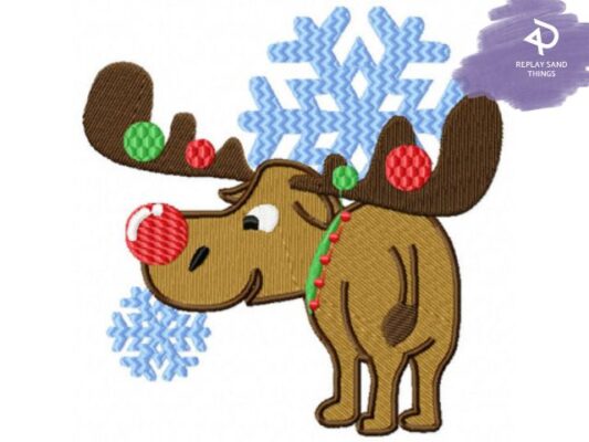 Christmas Peeking Moose